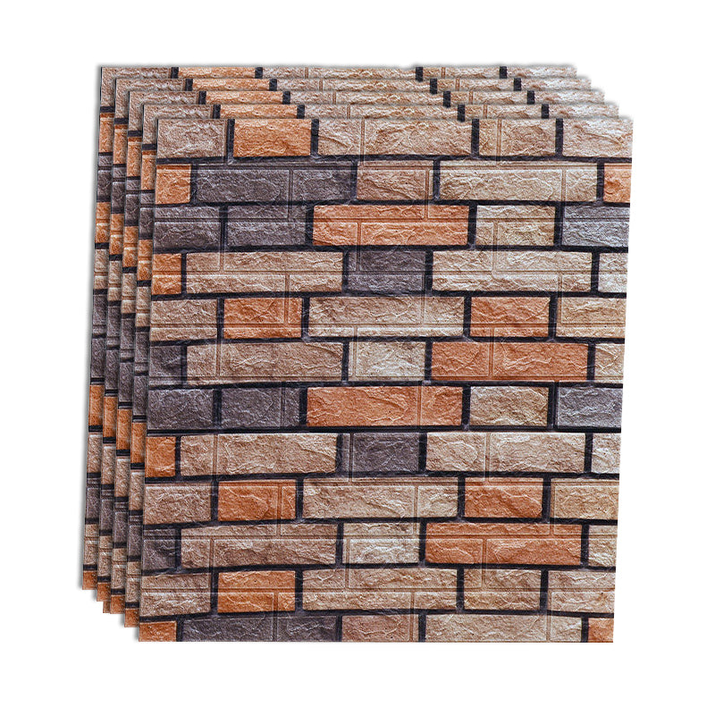 Industrial Wall Plank 3D Brick Wall Panels Waterproof Stick Wall Tile Set of 10