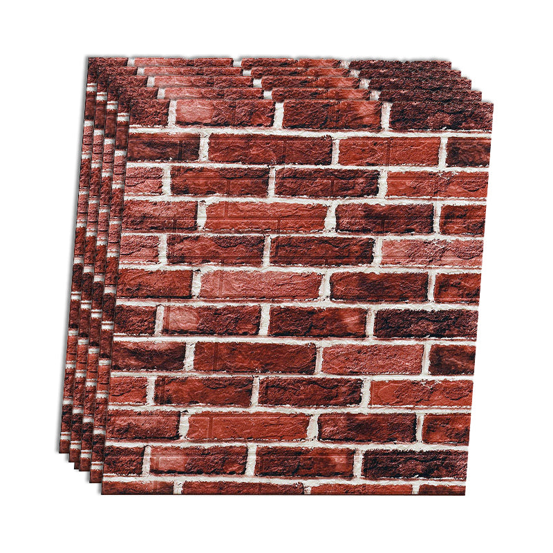 Industrial Wall Plank 3D Brick Wall Panels Waterproof Stick Wall Tile Set of 10