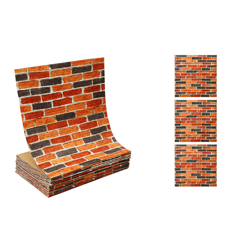 Industrial Wall Plank 3D Brick Wall Panels Waterproof Stick Wall Tile Set of 10