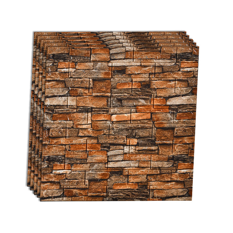 Industrial Wall Plank 3D Brick Wall Panels Waterproof Stick Wall Tile Set of 10