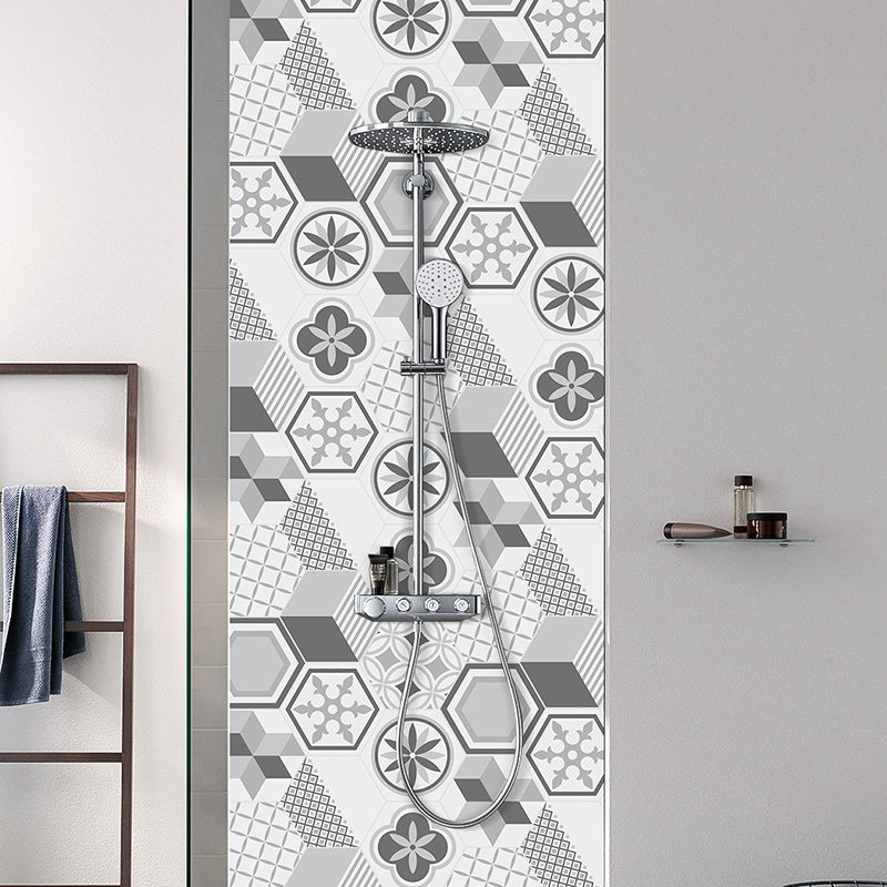 Plastic Mosaic Tile Wallpaper Hexagonal Peel and Stick Backsplash Wall Tile