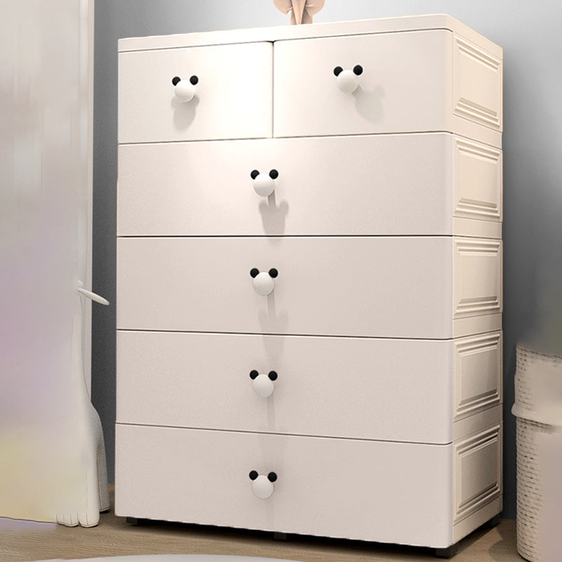 Modern Vertical Kids Dresser Set Plastic Nursery Dresser with Drawers for Home