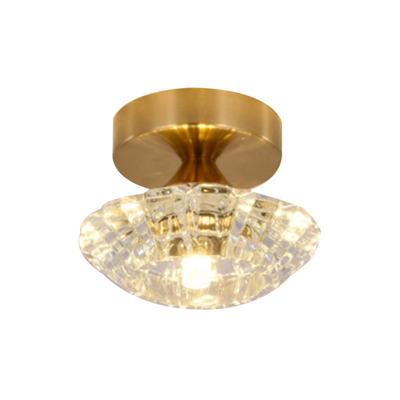 Modern Ceiling Lamp Geometric Flush Mount Light Fixture with Glass Shade for Bedroom