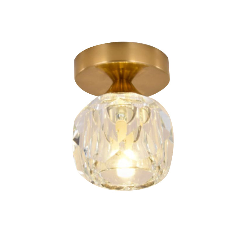 Modern Ceiling Lamp Geometric Flush Mount Light Fixture with Glass Shade for Bedroom