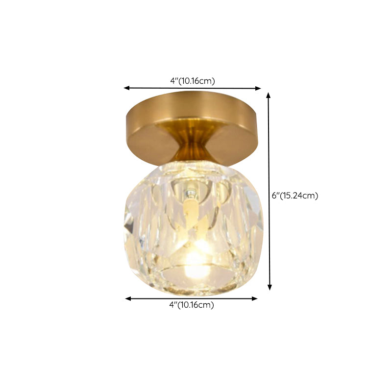 Modern Ceiling Lamp Geometric Flush Mount Light Fixture with Glass Shade for Bedroom