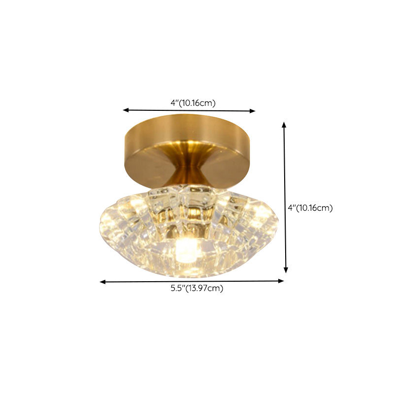 Modern Ceiling Lamp Geometric Flush Mount Light Fixture with Glass Shade for Bedroom