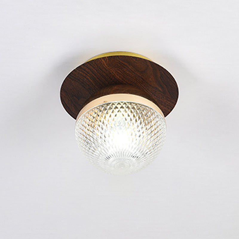 Modern Metal Flush Mount Ball Shape Ceiling Light with Glass Shade for Living Room