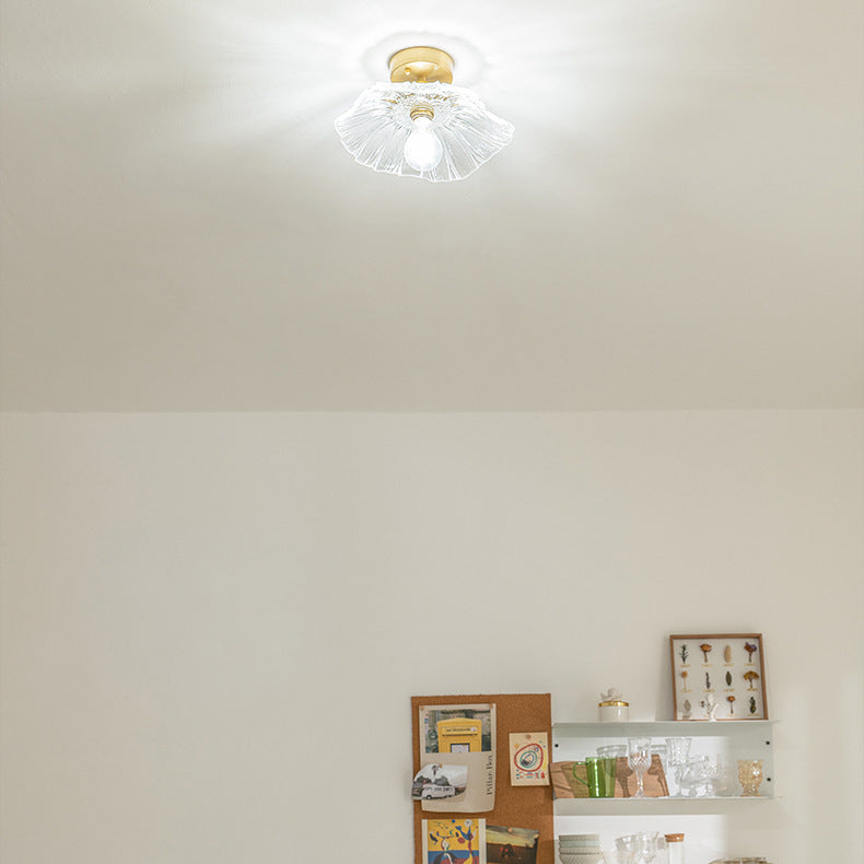 Modern Ceiling Lamp Glass Flush Mount Light Fixture for Bedroom Corridor