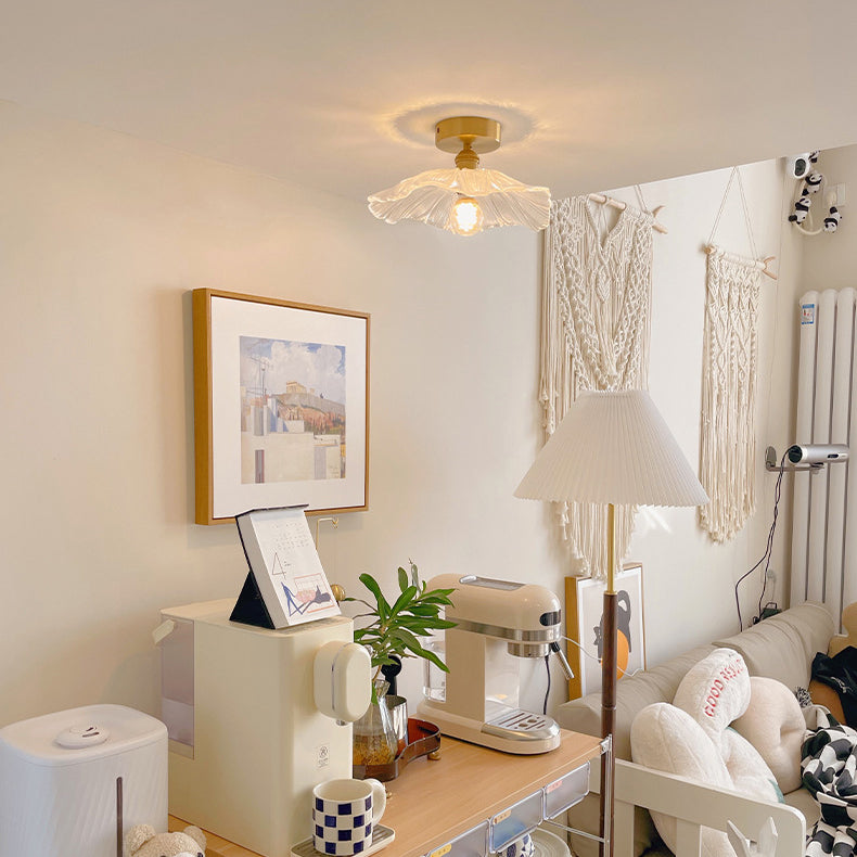 Modern Ceiling Lamp Glass Flush Mount Light Fixture for Bedroom Corridor