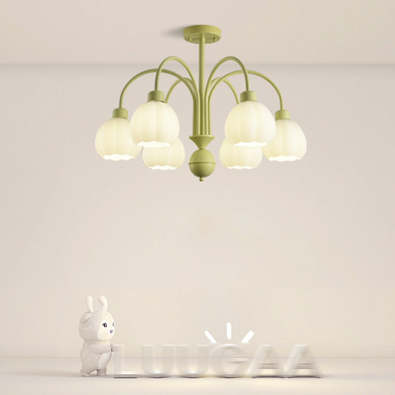 Nordic Ceiling Lamp Glass Flush Mount Light Fixture with Glass Shade for Bedroom