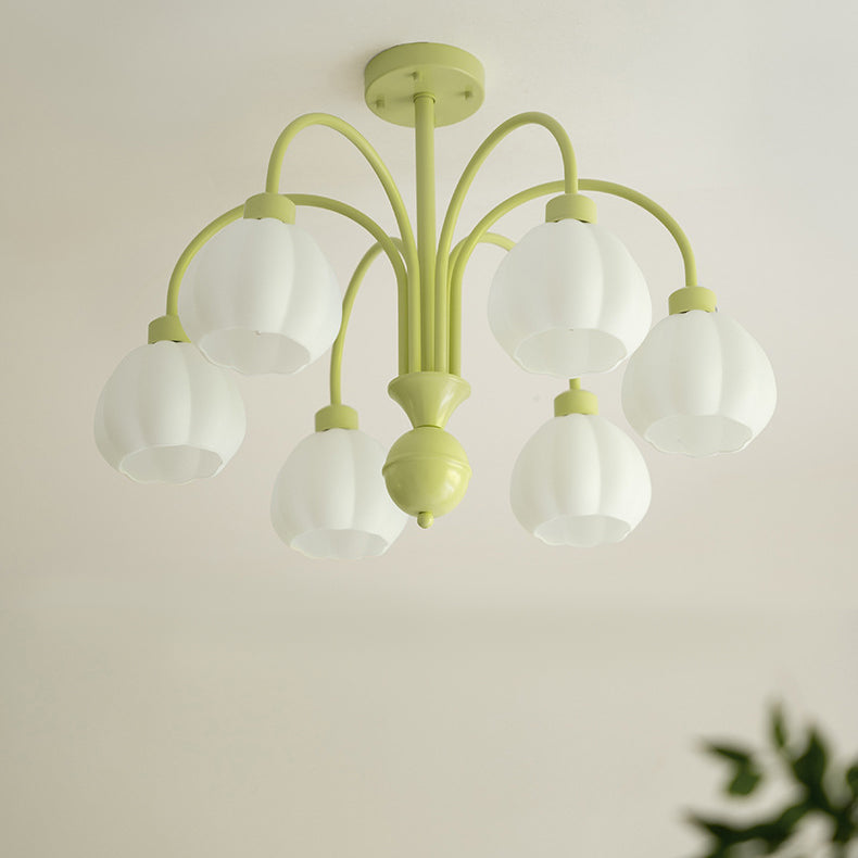 Nordic Ceiling Lamp Glass Flush Mount Light Fixture with Glass Shade for Bedroom