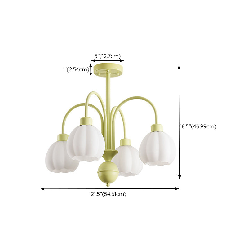 Nordic Ceiling Lamp Glass Flush Mount Light Fixture with Glass Shade for Bedroom