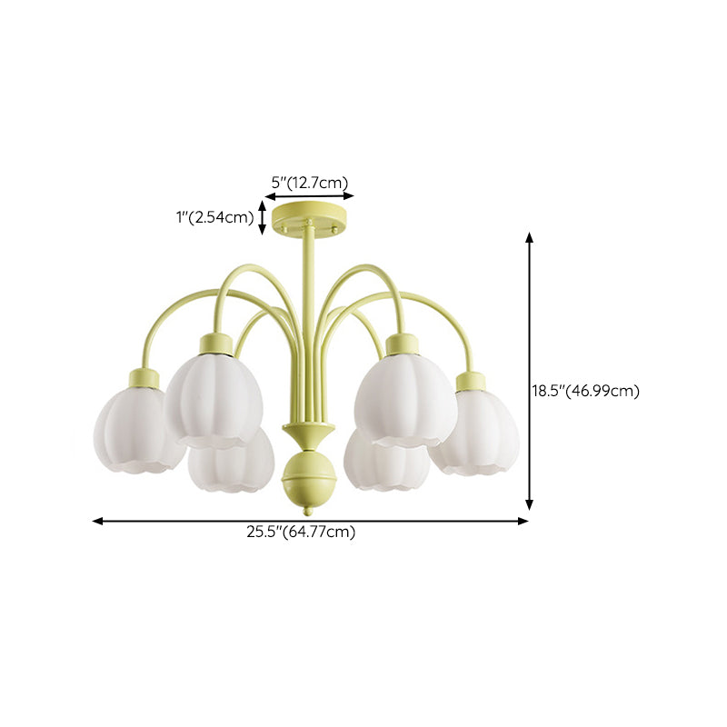 Nordic Ceiling Lamp Glass Flush Mount Light Fixture with Glass Shade for Bedroom