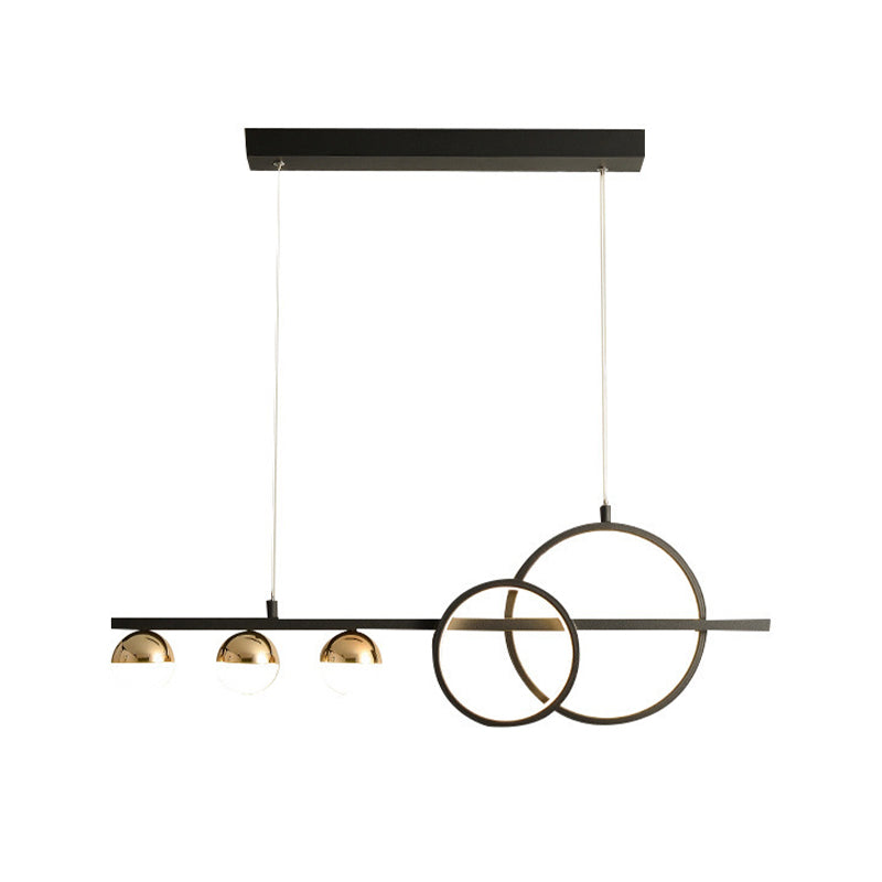 6-Light Golden/Black Ceiling Light LED Kitchen Island Lighting for Dining Table