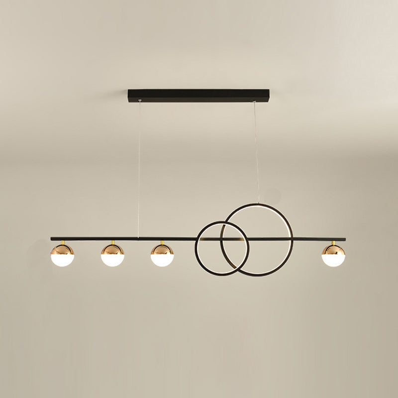 6-Light Golden/Black Ceiling Light LED Kitchen Island Lighting for Dining Table