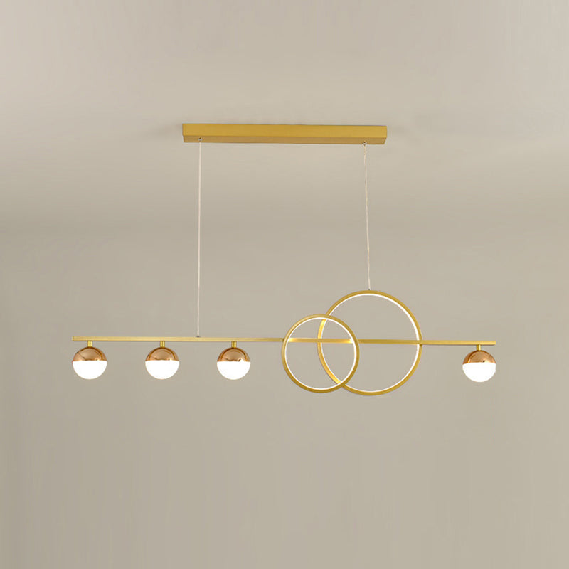 6-Light Golden/Black Ceiling Light LED Kitchen Island Lighting for Dining Table