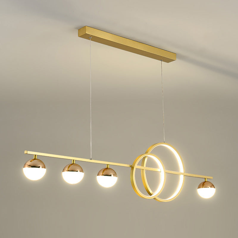 6-Light Golden/Black Ceiling Light LED Kitchen Island Lighting for Dining Table