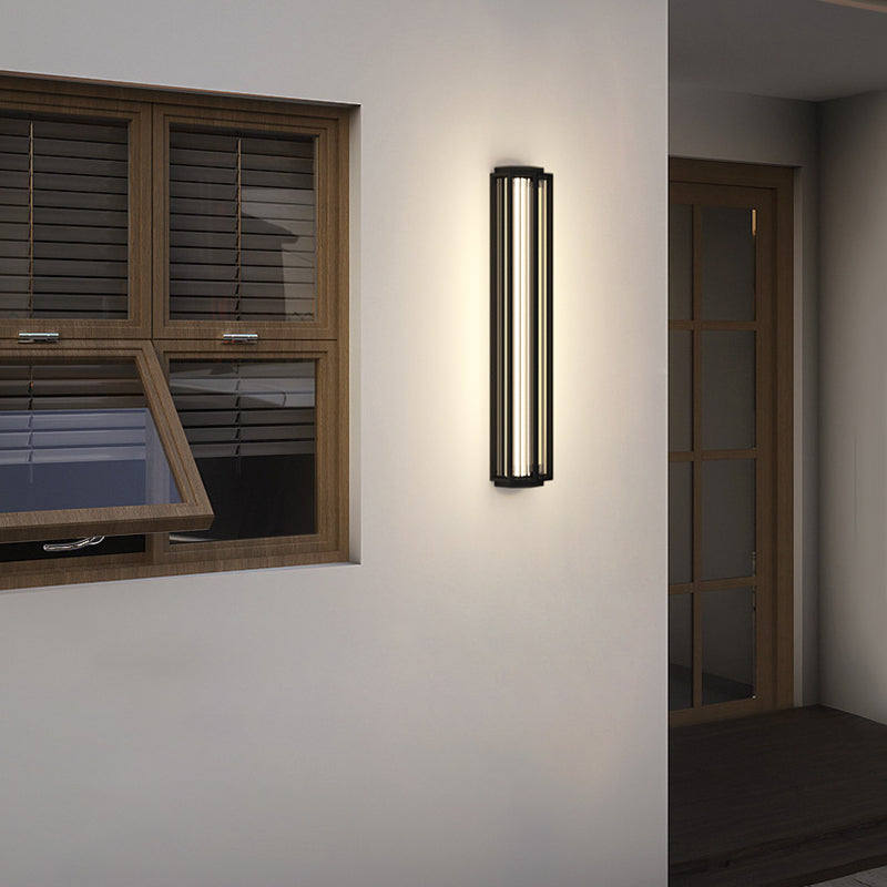 Simple Wall Sconce Black Outdoor Wall Light Fixture with Metal