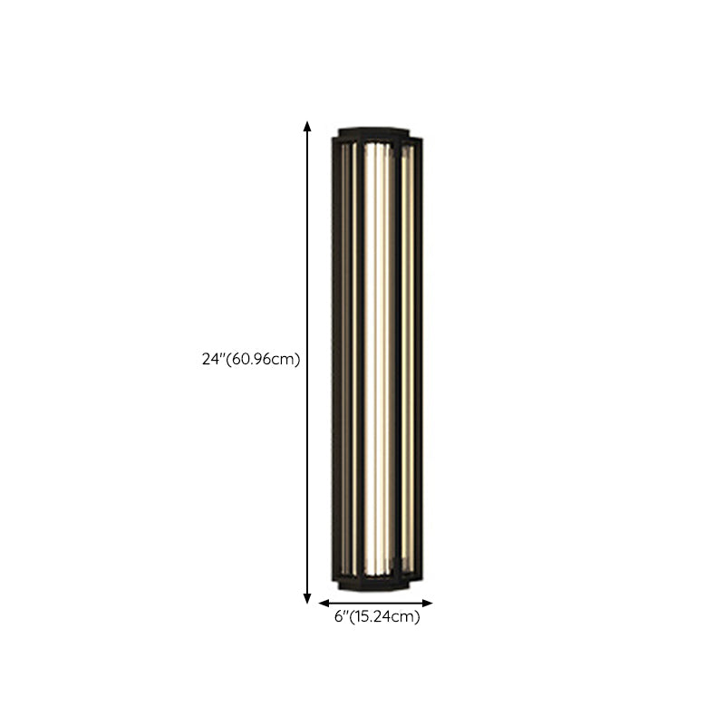 Simple Wall Sconce Black Outdoor Wall Light Fixture with Metal