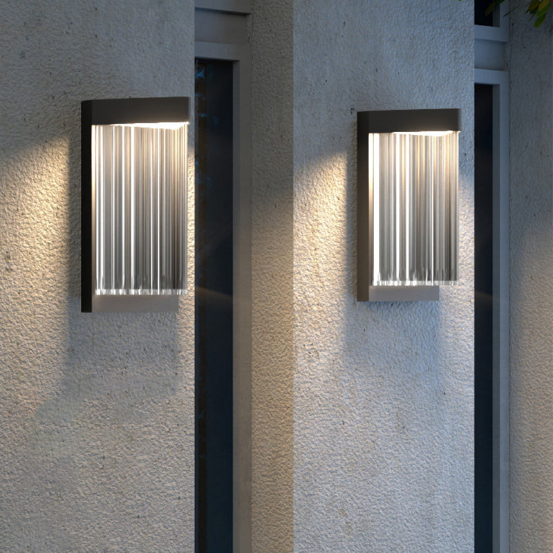 Simple Wall Sconce Black Outdoor Wall Light Fixture with Acrylic