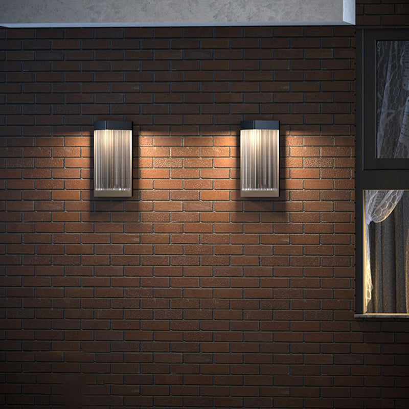 Simple Wall Sconce Black Outdoor Wall Light Fixture with Acrylic