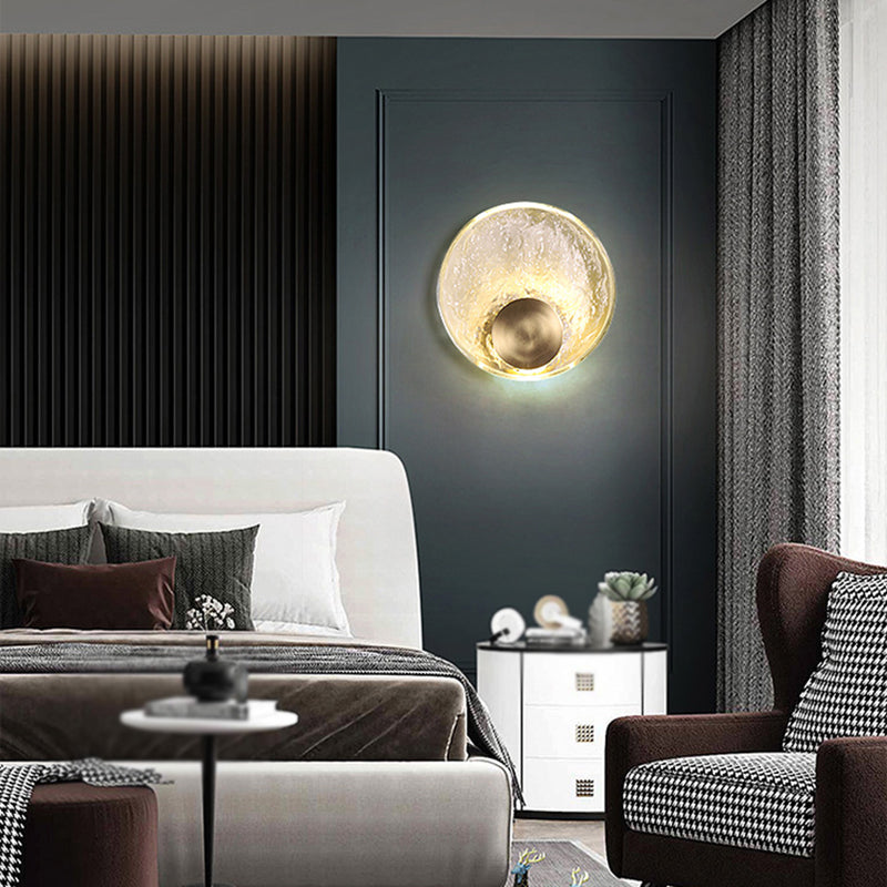 Modernism Single Golden Wall Mounted Sconce Circle LED Wall Light