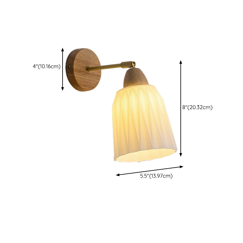 Contemporary Wall Light Fixture Simple Wooden Wall Light Sconce for Bedroom