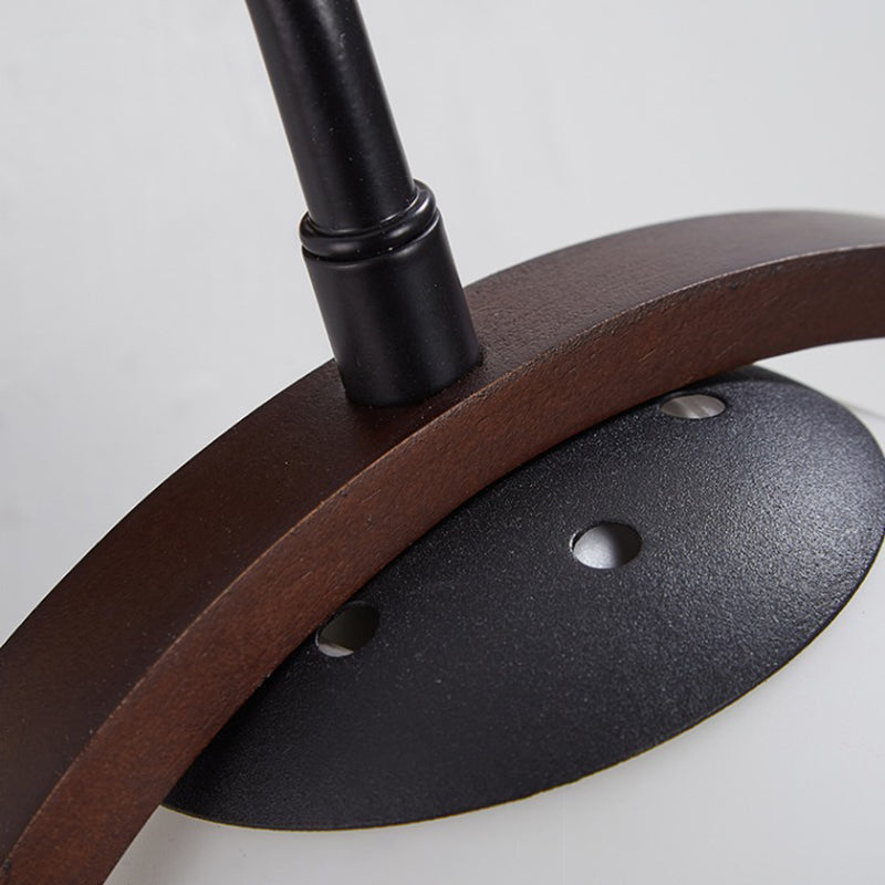 Round Shape Wood Vanity Sconce Light Modern Style 1-Light Vanity Mirror Lights