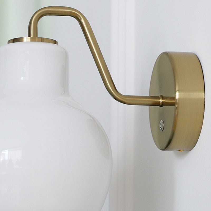 Nordic Style Glass Vanity Light Dome Shape Vanity Lamp for Shower Room