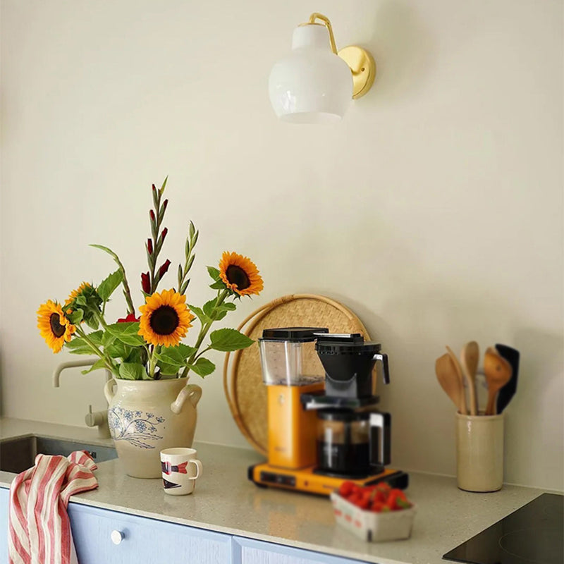 Nordic Style Glass Vanity Light Dome Shape Vanity Lamp for Shower Room