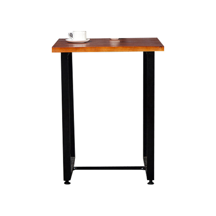 Fixed Industrial Dinette Set 1/3 Pcs Brown Solid Wood Furniture for Home