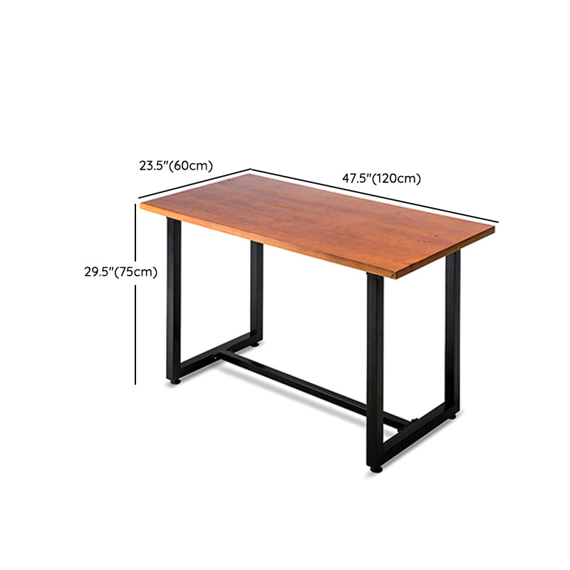 Fixed Industrial Dinette Set 1/3 Pcs Brown Solid Wood Furniture for Home