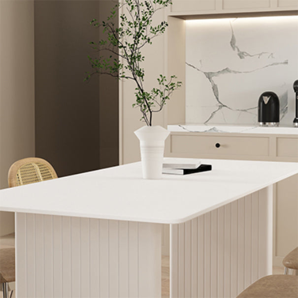 Modern Dinette Set 1/2/5/7 Pcs Rectangle Table and Solid Wood Base Dining Set with Chairs