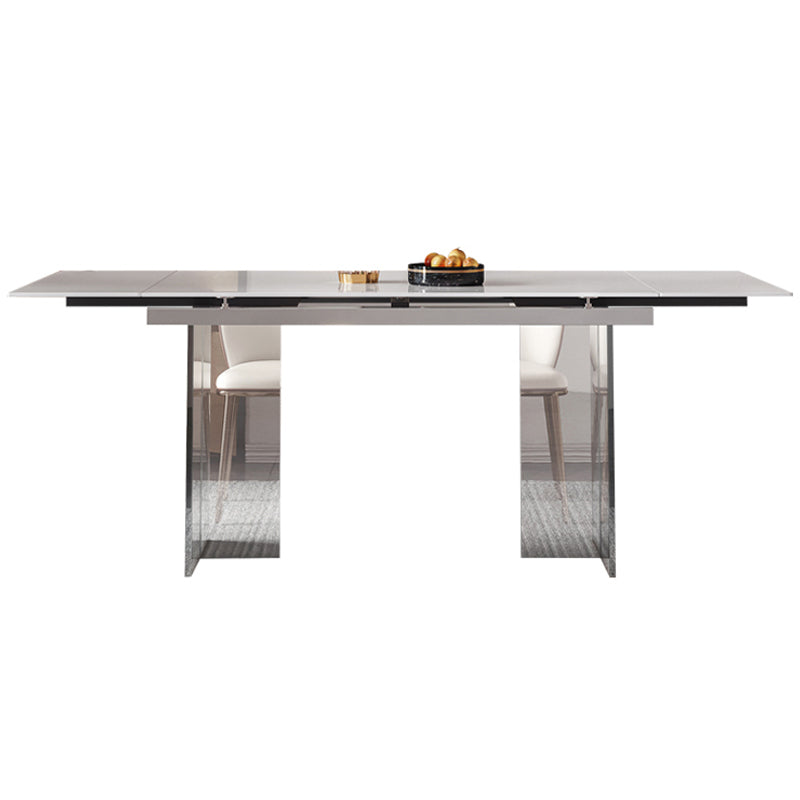 Modern Fixed Dining Table Set 1/5/7 Rectangle Stone Dinette Set with Chairs
