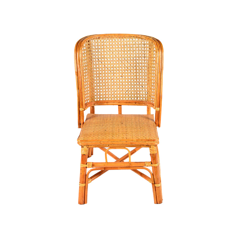 Contemporary Armless Wicker Chair Home Cane Back Dining Chair