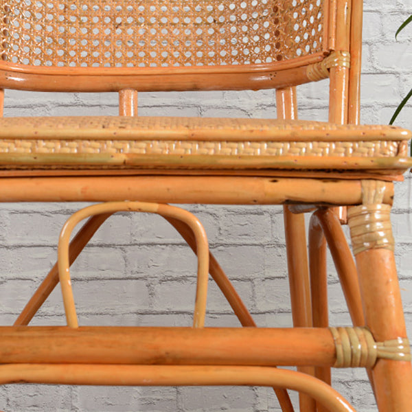 Contemporary Armless Wicker Chair Home Cane Back Dining Chair