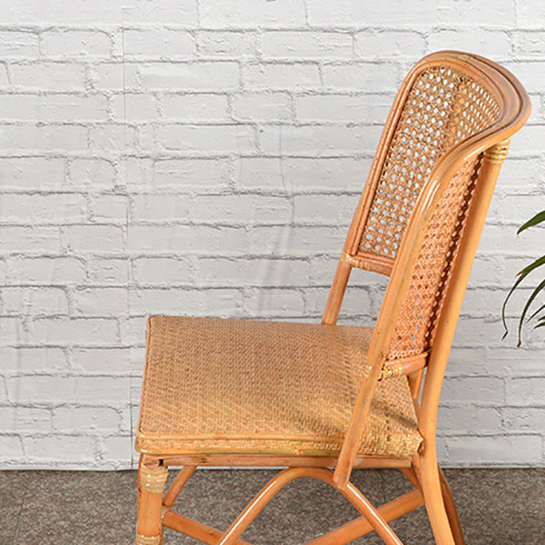 Contemporary Armless Wicker Chair Home Cane Back Dining Chair