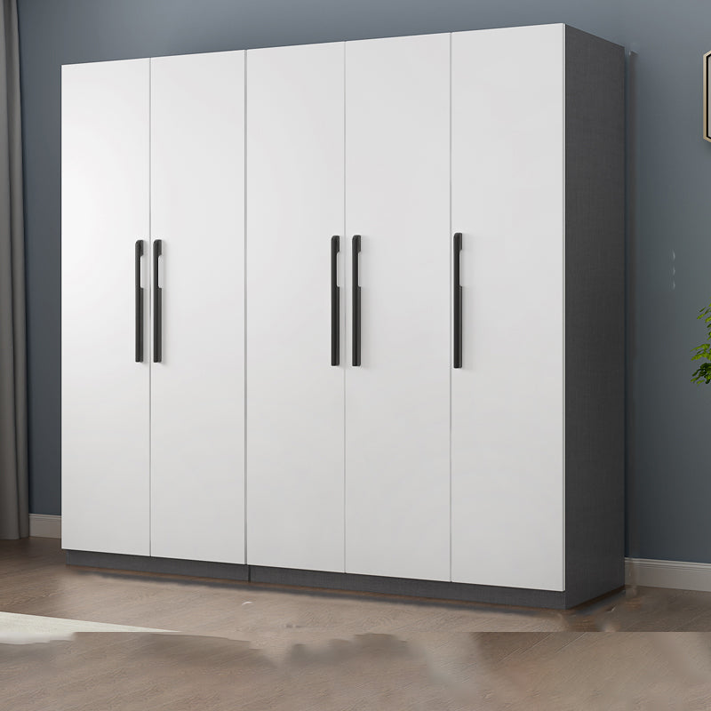 Modern Wood Frame Wardrobe Armoire Freestanding Wardrobe with Shelves