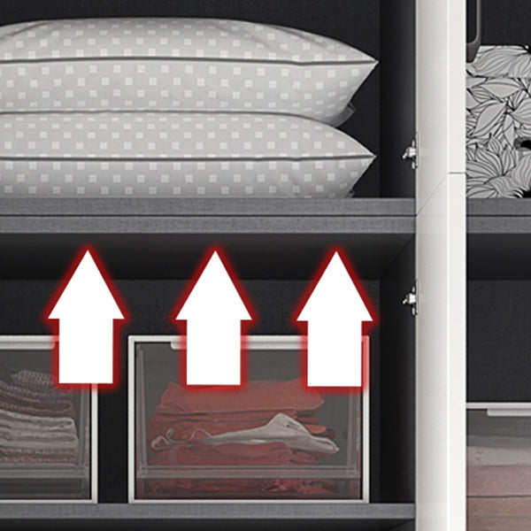 Modern Wood Frame Wardrobe Armoire Freestanding Wardrobe with Shelves