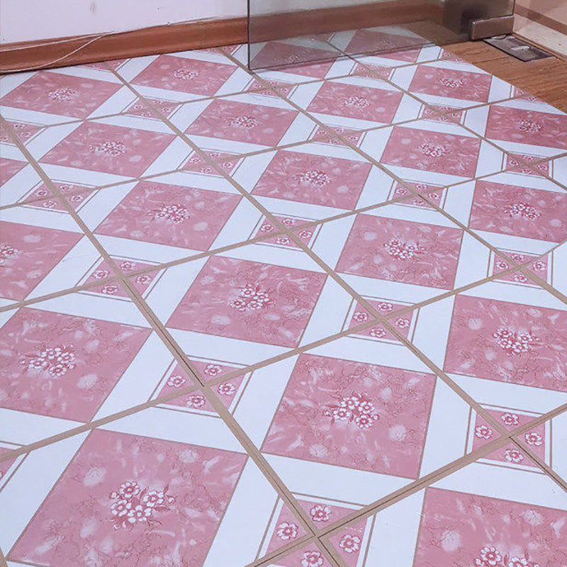 Vinyl Flooring Floral Print Square PVC Indoor Vinyl Flooring