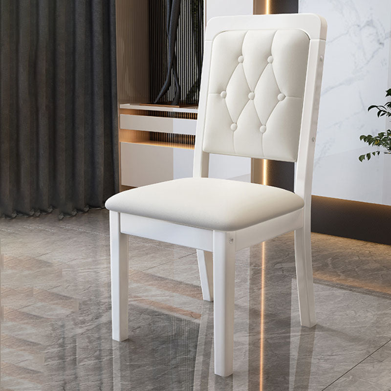Wood Tufted Dining Chair Modern Style Upholstered Armless Dining Chairs