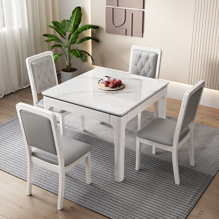 Wood Tufted Dining Chair Modern Style Upholstered Armless Dining Chairs