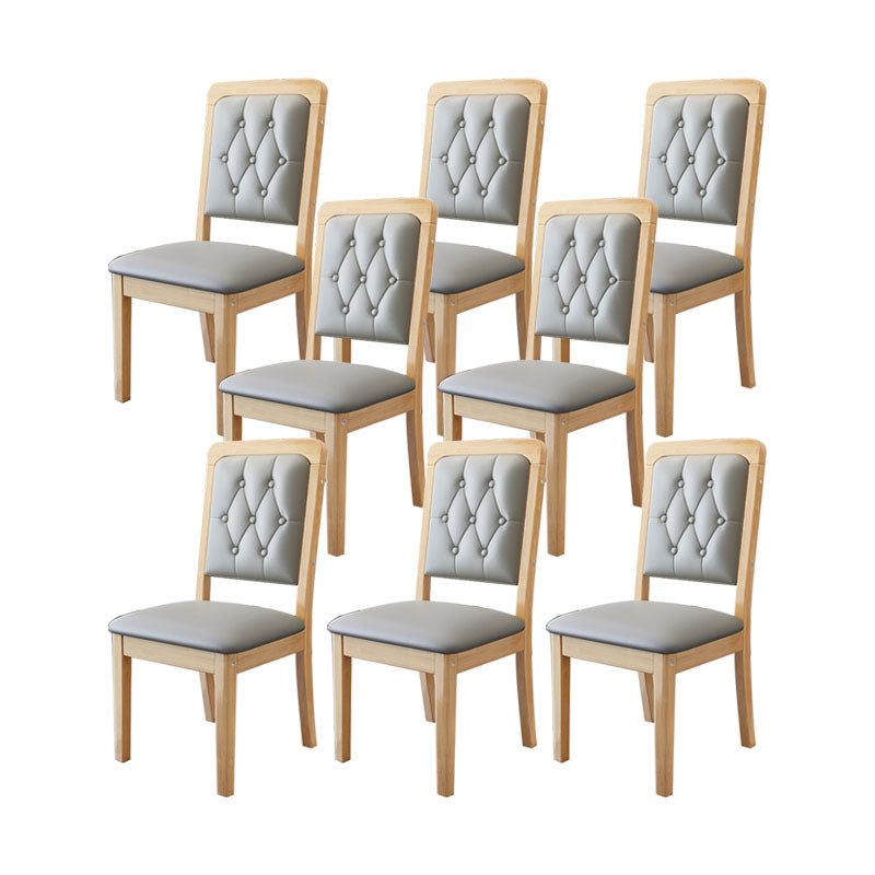 Wood Tufted Dining Chair Modern Style Upholstered Armless Dining Chairs