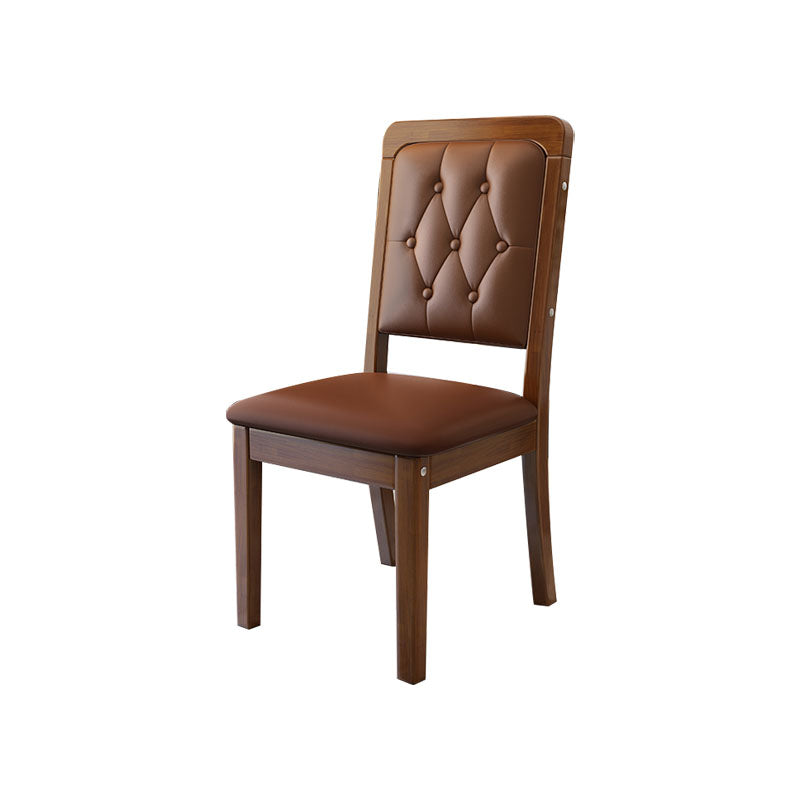 Wood Tufted Dining Chair Modern Style Upholstered Armless Dining Chairs