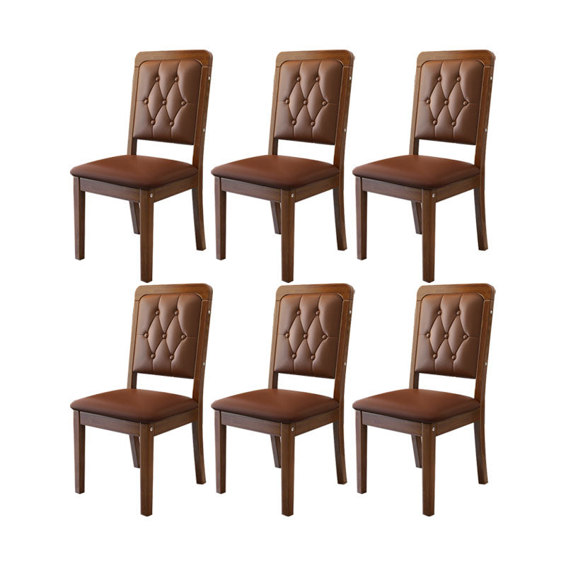 Wood Tufted Dining Chair Modern Style Upholstered Armless Dining Chairs