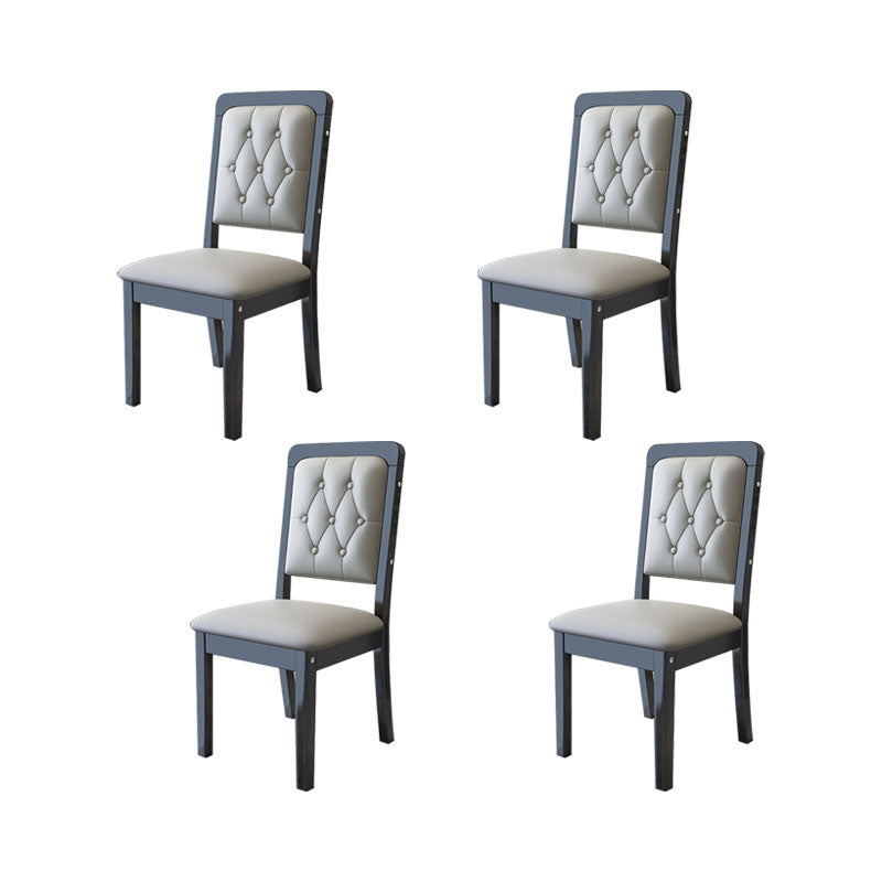 Wood Tufted Dining Chair Modern Style Upholstered Armless Dining Chairs