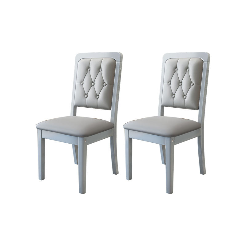 Wood Tufted Dining Chair Modern Style Upholstered Armless Dining Chairs