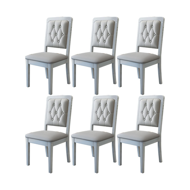 Wood Tufted Dining Chair Modern Style Upholstered Armless Dining Chairs