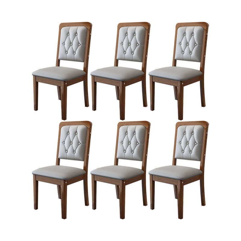 Wood Tufted Dining Chair Modern Style Upholstered Armless Dining Chairs