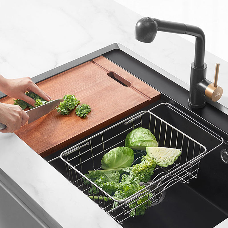 Quartz Kitchen Sink Modern Single Bowl Kitchen Sink with Strainer